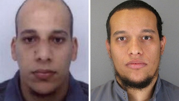 Cherif Kouachi e Said Kouachi, dois dos três suspeitos do ataque à revista 'Charlie Hebdo'