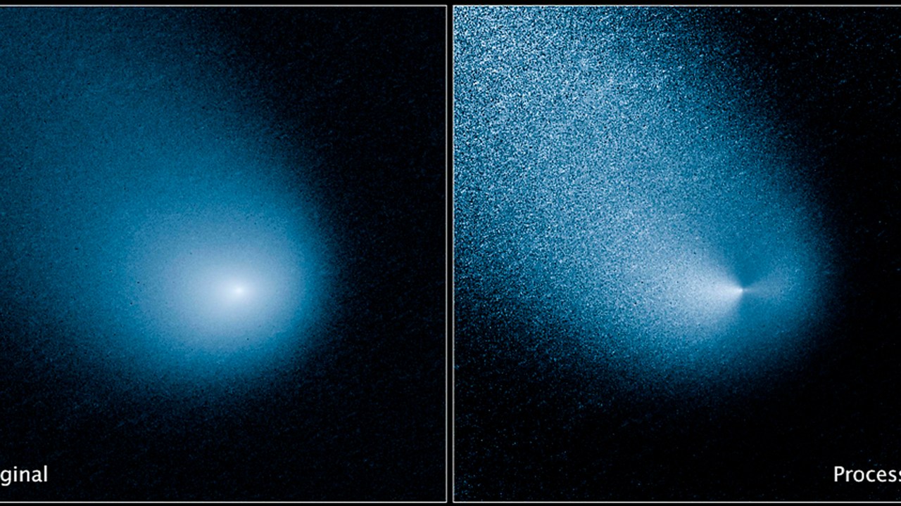 Imagens divulgadas pela Nasa da passagem do cometa Siding Spring