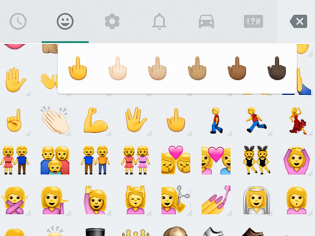 Emojis do dedo do meio no WhatsApp