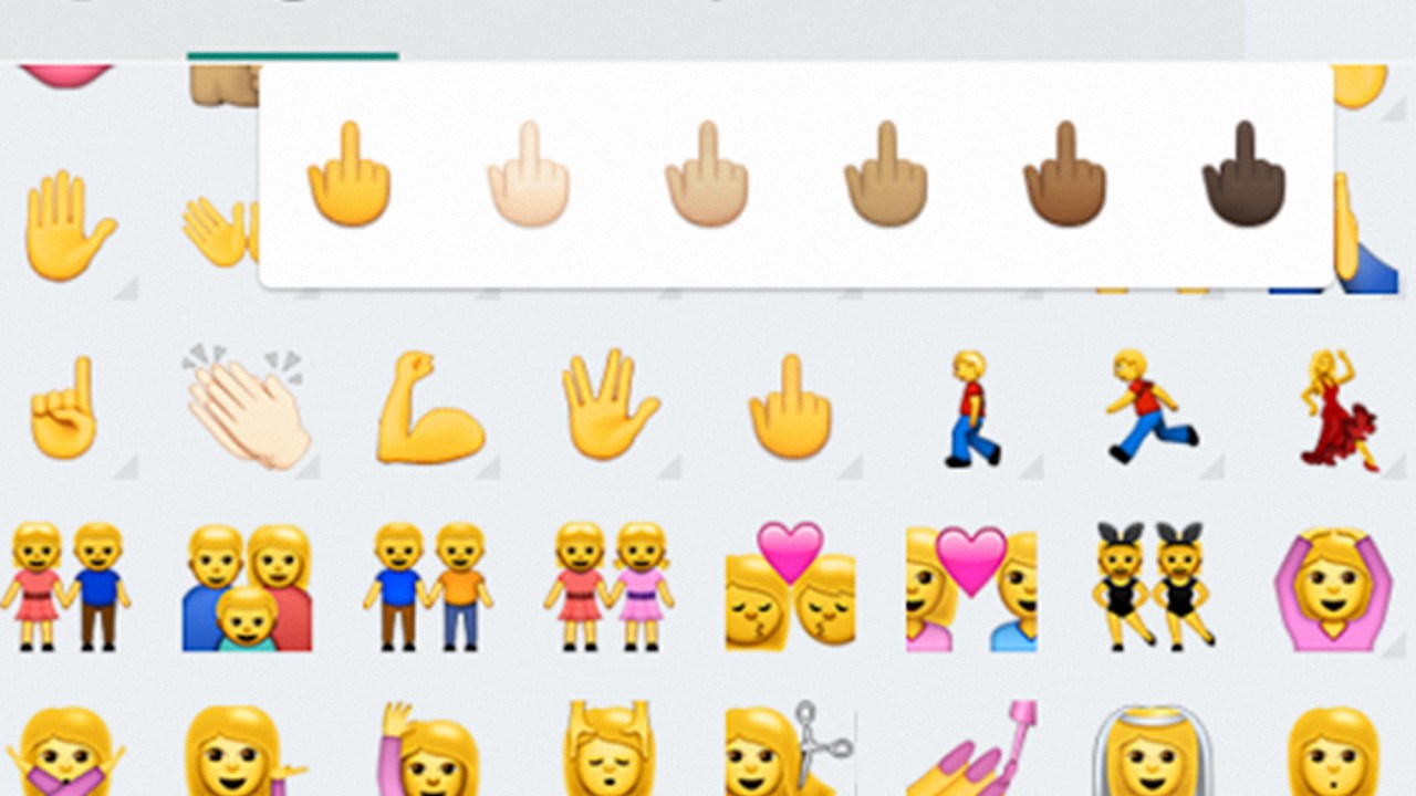 Emojis do dedo do meio no WhatsApp