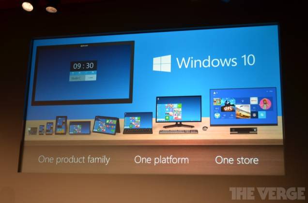 Novo Windows 10 poderá funcionar em vários tamanhos de tela diferentes, de smartphones a TVs