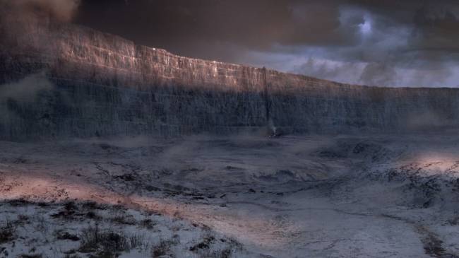 A grande muralha de gelo ao redor do reino de Westeros, em 'Game of Thrones'