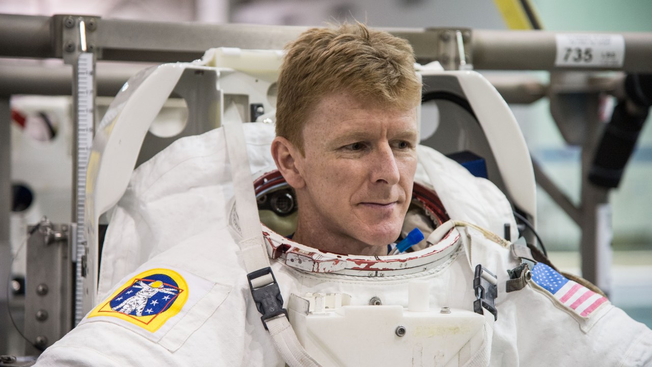 O astronauta britânico Tim Peake, que passará seis meses a bordo da Estação Espacial Internacional (ISS)