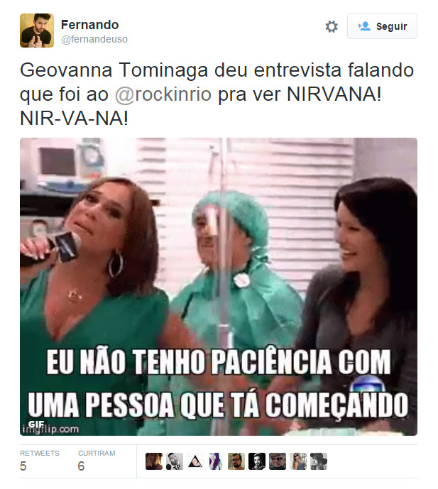 Meme do Rock in Rio relembra a vez em que Geovanna Tominaga sofreu bullying de Susana Vieira, ao vivo no Vídeo Show. A atriz arrancou o microfone da mão de Geovanna e disse não ter paciência com quem está começando