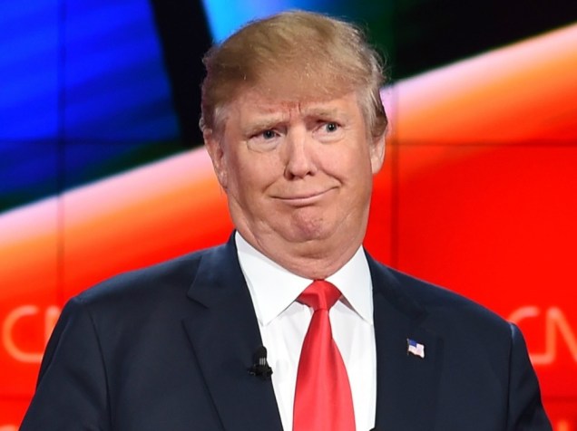 O pré-candidato Donald Trump durante um dos debates republicanos