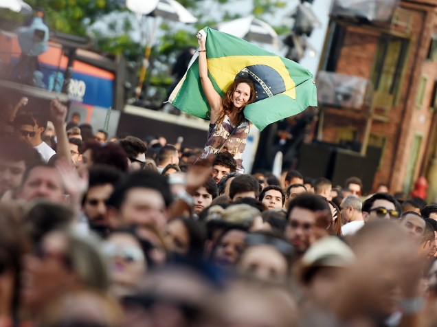 Público durante a apresentação de Ultraje a Rigor e Erasmo Carlos no sexto dia do Rock in Rio, zona oeste do Rio de Janeiro, neste sábado (26)