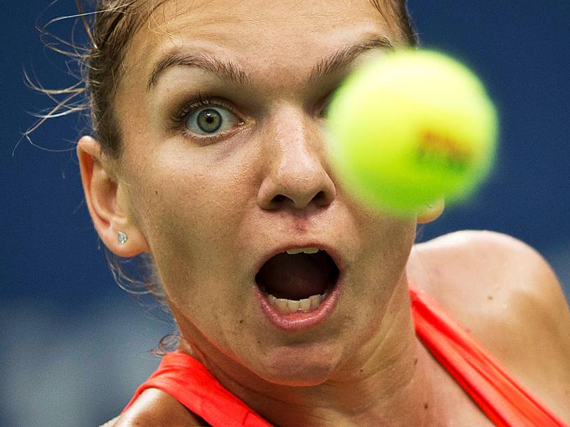 A romena Simona Halep durante partida no US Open em Nova Iorque