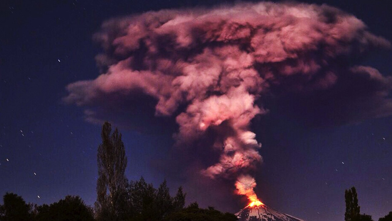 Vulcão em erupção