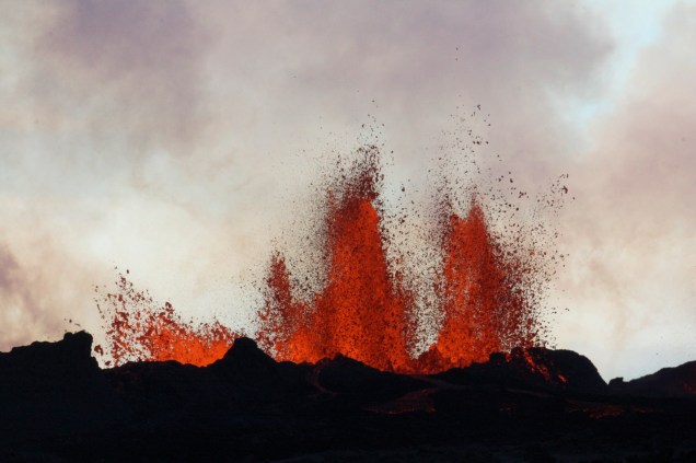 Fontes de lava do vulcão Bardabunga são fotografadas na Islândia