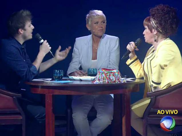 Xuxa, Fábio Porchat e Nany People no quadro Meias Verdades, da Xuxa