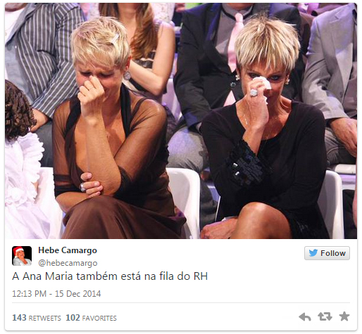 Não está fácil para ninguém: Xuxa se junta a Ana Maria Braga na fila do RH