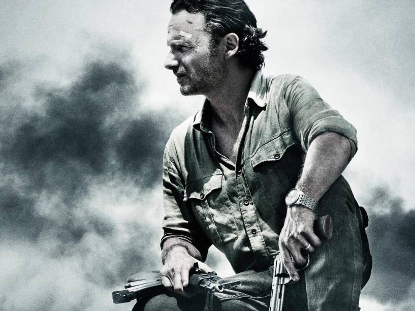 Andrew Lincoln como Rick Grimes na sexta temporada de The Walking Dead