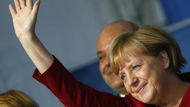 A chanceler da Alemanha, Angela Merkel, durante a campanha eleitoral