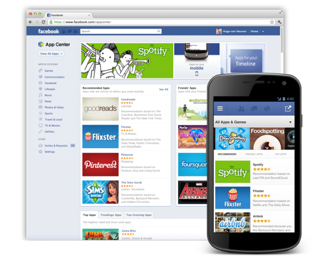 App Center, loja de aplicativos para o Facebook