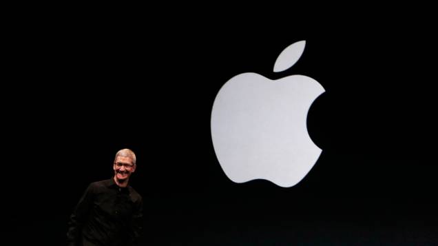 Tim Cook CEO da Apple fala durante evento no Yerba Buena Center for Arts, em São Francisco, Califórnia, anunciando o novo iPhone 5