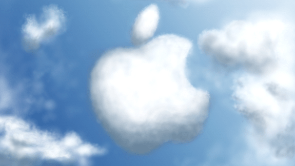 Nuvem no formato do logotipo da Apple, criadora do iCloud