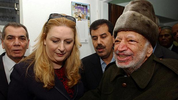Arafat com sua mulher, Suha, pouco antes de sua morte, em 2004