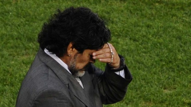 Maradona lamenta derrota para a Alemanha nas Quartas de Final da Copa da África do Sul