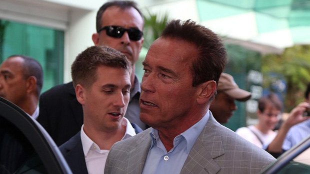 Arnold Schwarzenegger durante visita ao Rio de Janeiro
