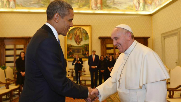 O presidente dos EUA, Barack Obama, e o papa Francisco