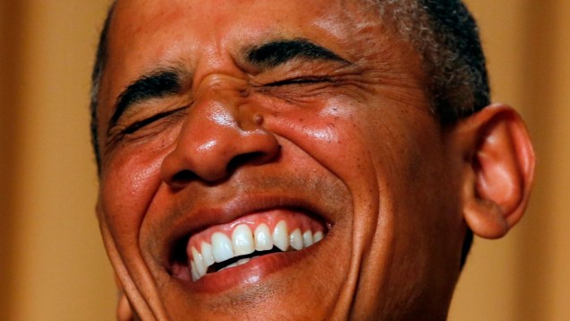 Em jantar na Casa Branca, presidente Barack Obama fez piada até da franja da esposa, Michelle