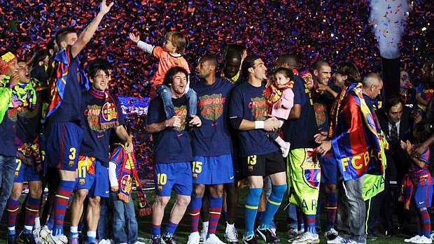 Barcelona comemora o título espanhol da temporada 2010