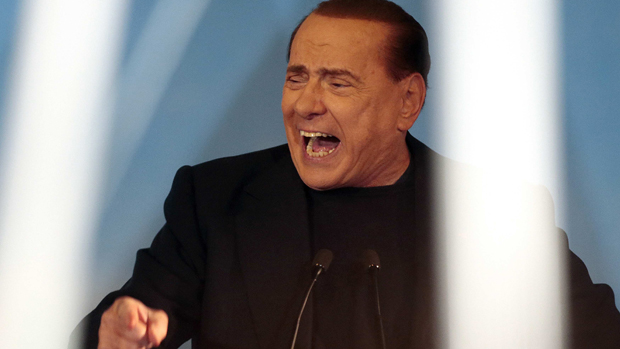 Silvio Berlusconi durante discurso em Roma