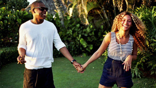 Beyoncé e o marido Jay-Z em momento de descontração