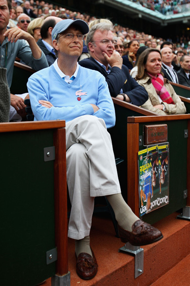 Bill Gates durante o Roland Garros em Paris