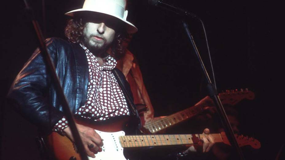 Bob Dylan se apresenta na década de 1970