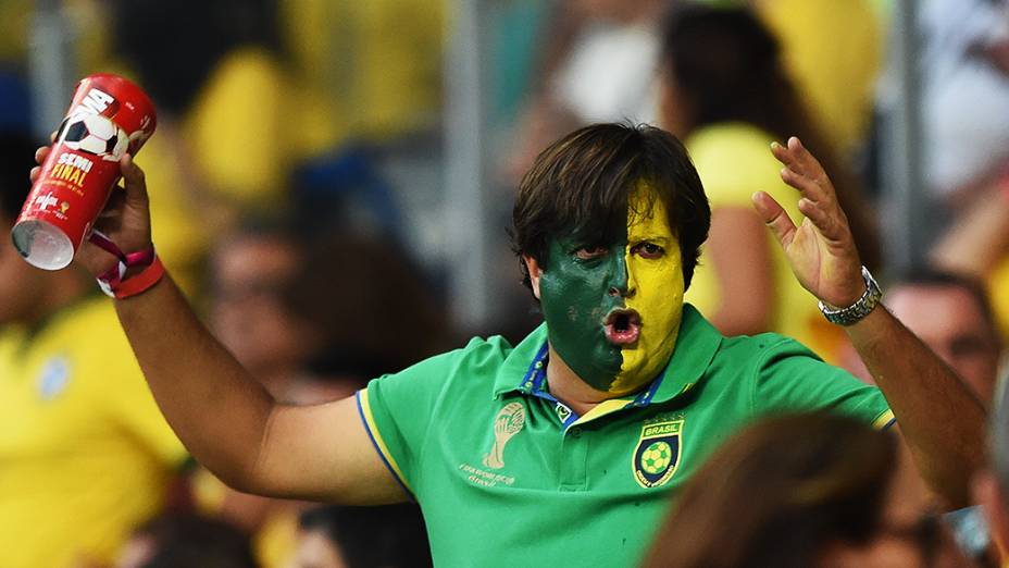 Torcedor do Brasil durante o jogo contra a Alemanha