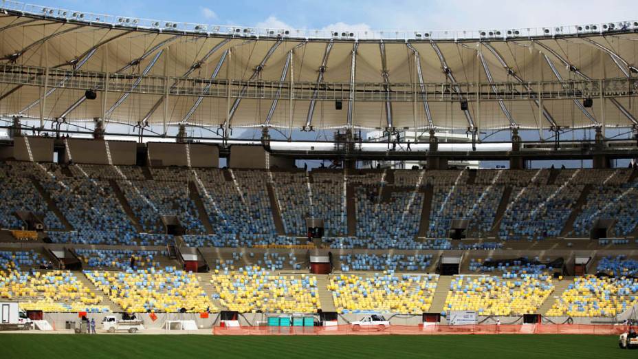 Com 95% de obras concluídas, o Maracanã já mostra a forma de uma arena de futebol