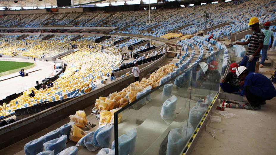 Com 95% de obras concluídas, o Maracanã já mostra a forma de uma arena de futebol