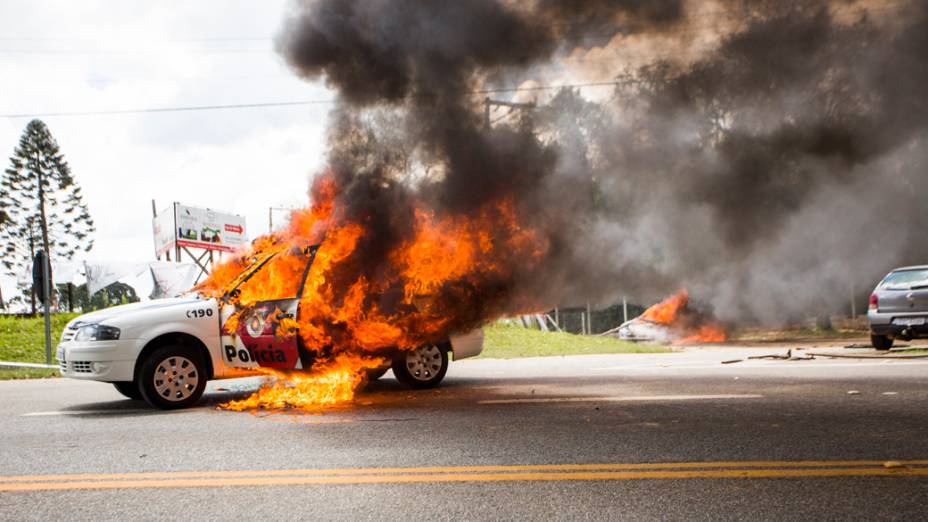 Manifestantes entraram em confronto com a polícia e interditaram a Rodovia Raposo Tavares, no trecho em frente ao Instituto Royal em São Roque (SP), em protesto ao uso de animais em testes de laboratório