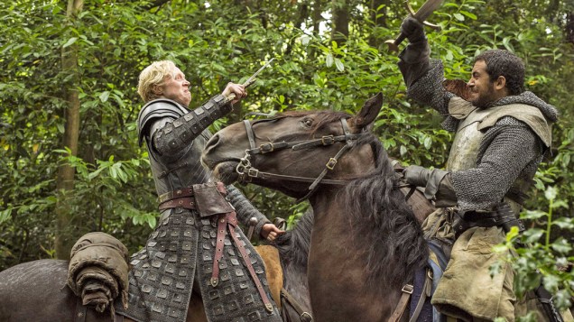 Brienne de Tarth em cena da quinta temporada de Game of Thrones Brienne de Tarth em cena da quinta temporada de Game of Thrones