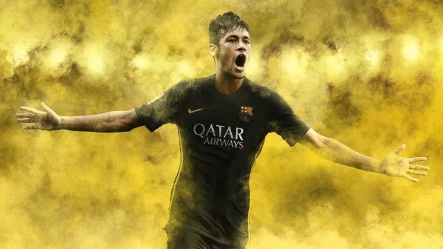 Neymar e a nova camisa preta do Barcelona