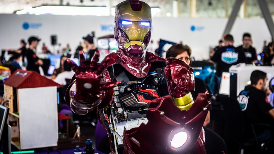 Computador durante a Campus Party no Anhembi em São Paulo