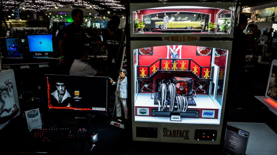 Computador durante a Campus Party no Anhembi em São Paulo