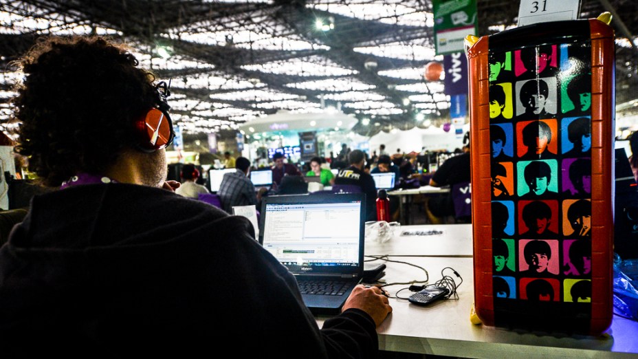 Computador durante a Campus Party no Anhembi em São Paulo