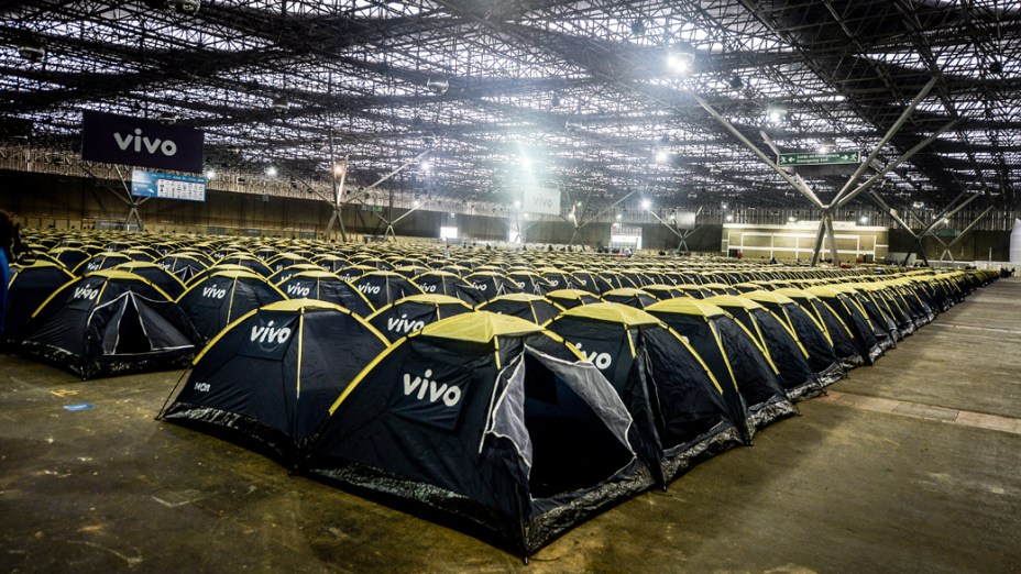 Chegada de participantes para a sexta edição da Campus Party Brasil, no Parque de Exposições do Anhembi, na zona norte de São Paulo, nesta segunda-feira