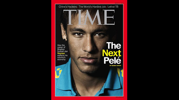 Neymar na capa da edição europeia da revista americana Time