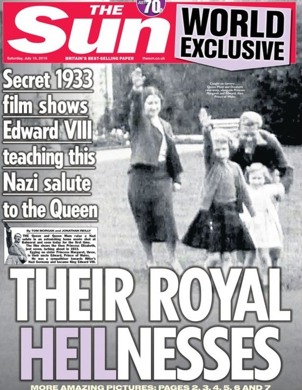 Capa do 'The Sun' deste sábado: Heil, Hitler