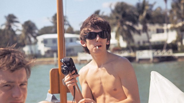 George Harrison na primeira viagem dos Beatles para os EUA, em 1964, Miami