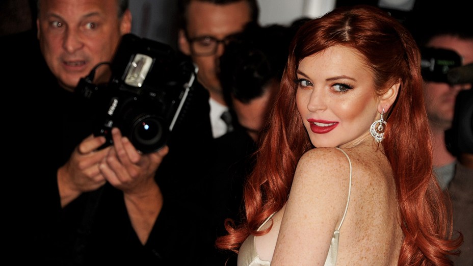 Lindsay Lohan durante estréia de Liz & Dick, em 2012