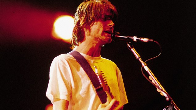 Kurt Cobain, durante show no Hollywood Rock Festival, em 1993