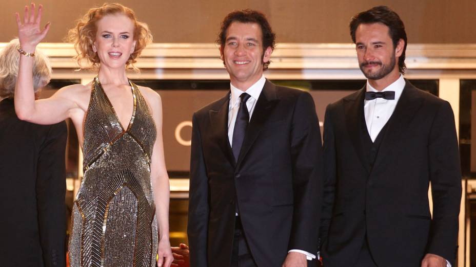 Nicole Kidman, Cliven Owen e Rodrigo Santono em Cannes, na França