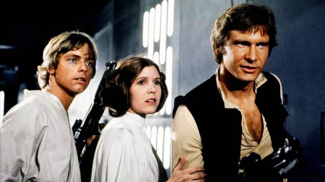 Harrison Ford durante as filmagens de Star Wars Episódio IV: Uma Nova Esperança