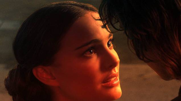 Natalie Portman nas filmagens de Star Wars Episódio III: A Vingança do Sith