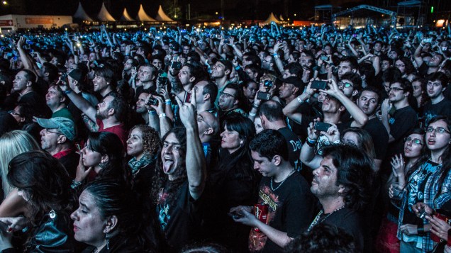 Banda Iron Maiden faz show na Arena Anhembi em São Paulo, antes de apresentação no Rock in Rio 2013