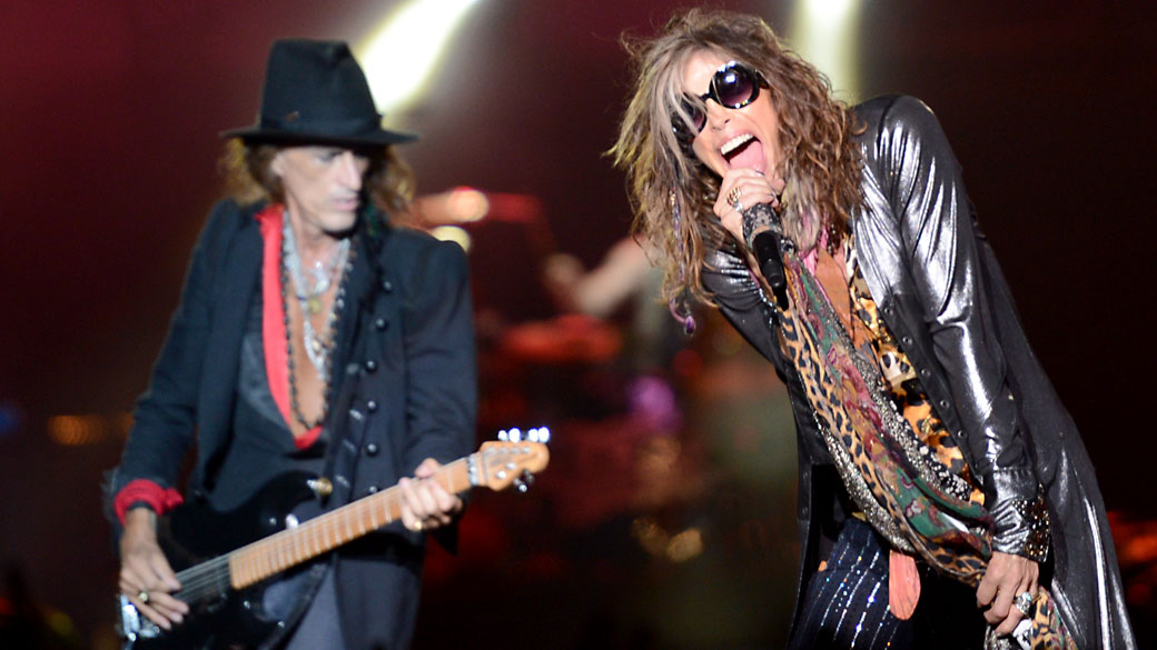 Show da banda Aerosmith no segundo dia do Monsters of Rock
